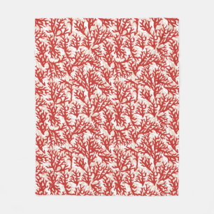Red Coral Pattern 2 Fleece Blanket