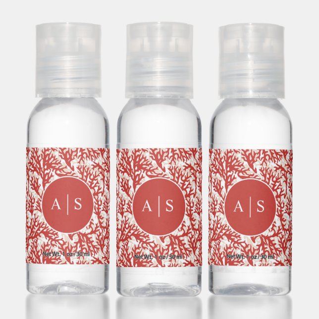 Red Coral Pattern 2 Hand Sanitizer (Set)