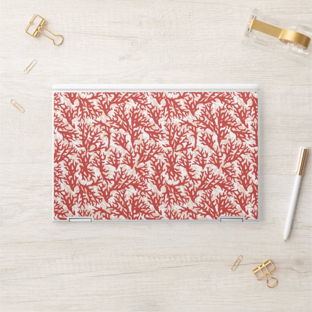 Red Coral Pattern 2 HP Laptop Skin (Desk)