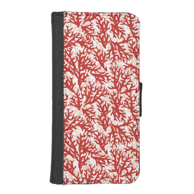 Red Coral Pattern 2 iPhone Wallet Case (Front)