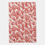 Red Coral Pattern 2 Kitchen Towel