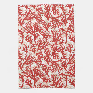 Red Coral Pattern 2 Kitchen Towel