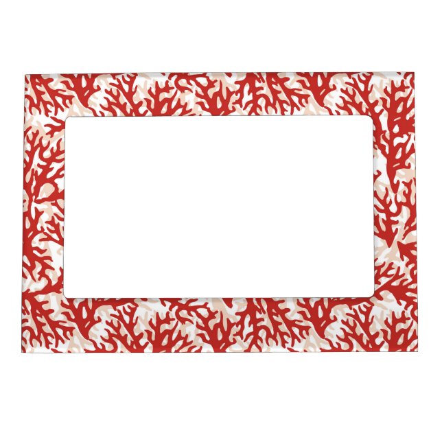 Red Coral Pattern 2 Magnetic Picture Frame (Front)