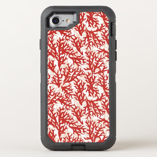 Red Coral Pattern 2 Otterbox iPhone Case (Back)