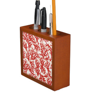 Red Coral Pattern 2 Pencil/Pen Holder