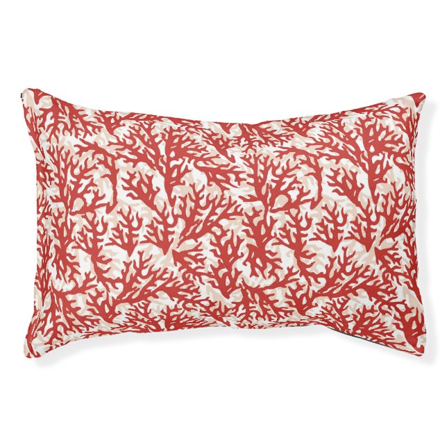 Red Coral Pattern 2 Pet Bed (Front)