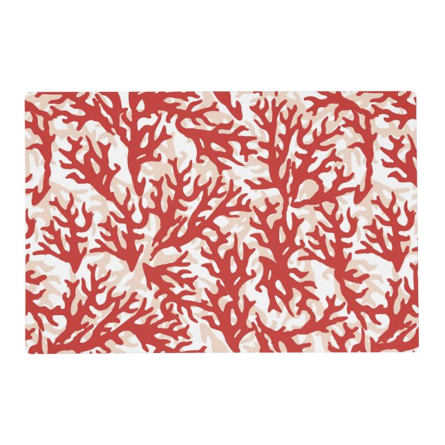 Red Coral Pattern 2 Placemat (Front)