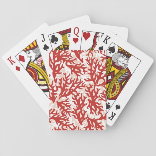 Red Coral Pattern 2 Playing Cards