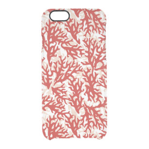 Red Coral Pattern 2 Clear iPhone 6/6S Case