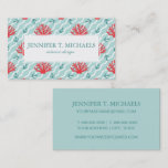 Red Coral Pattern Business Card