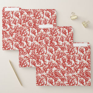 Red Coral Pattern File Folder