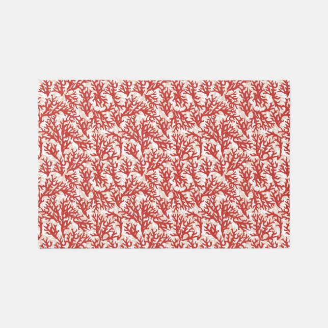 Red Coral Pattern Rug (Front)