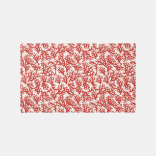 Red Coral Pattern Rug
