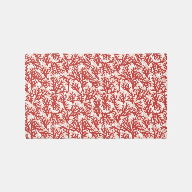 Red Coral Pattern Rug (Front)
