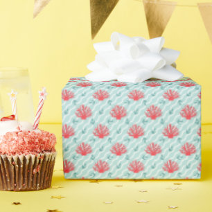 Red Coral Pattern Wrapping Paper