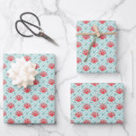 Red Coral Pattern Wrapping Paper Sheets