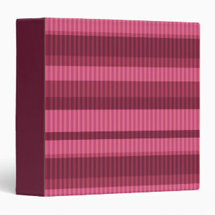  Red coral shades striped vertical pattern 3 Ring Binder