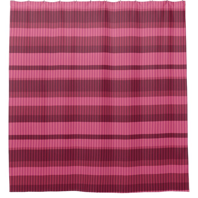  Red coral shades striped vertical pattern Shower Curtain (Front)