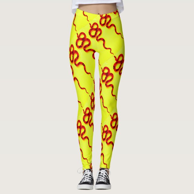 red coral snakes yellow leggings (Front)