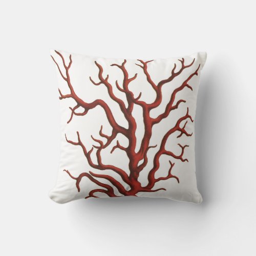 Red Coral throw pillow