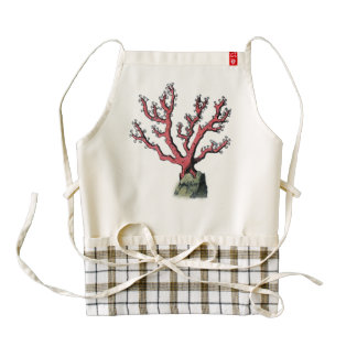 Red Coral Vintage Illustration Dictionary Art Zazzle HEART Apron
