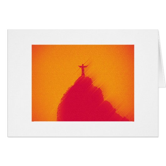 Red Corcovado Rio-Brasil Cards (Front Horizontal)