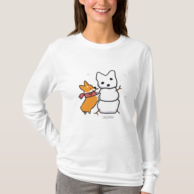 Red Corgi Snowman Shirt (Front)