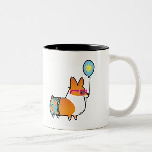 Red Corgi Summer Fun Mug  CorgiThings