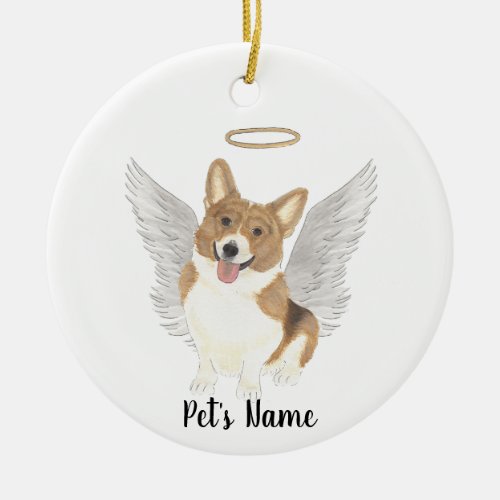 Red Corgi Sympathy Memorial  Ceramic Ornament