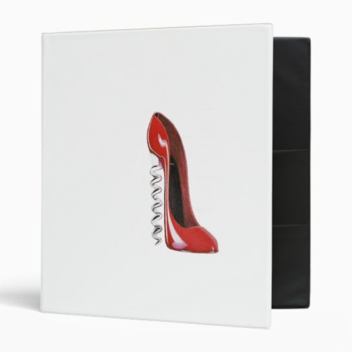 Red Corkscrew Heel Stiletto Shoe Avery Binder