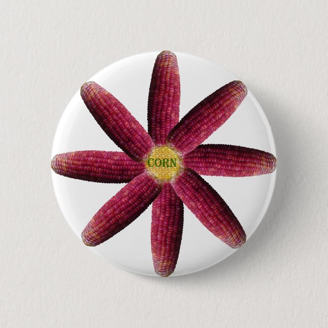 Red Corn Pattern Button (Front)