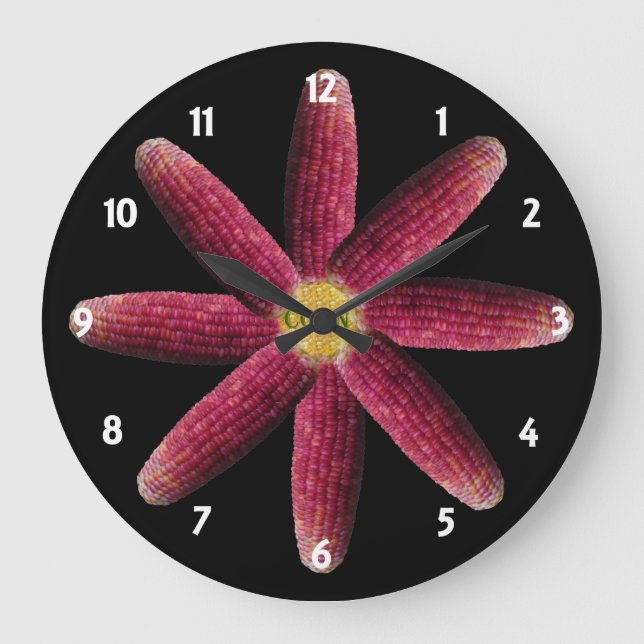Red Corn Pattern Clock (Front)