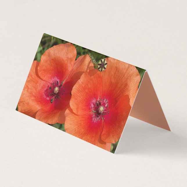 Red cornflower business card (Front)