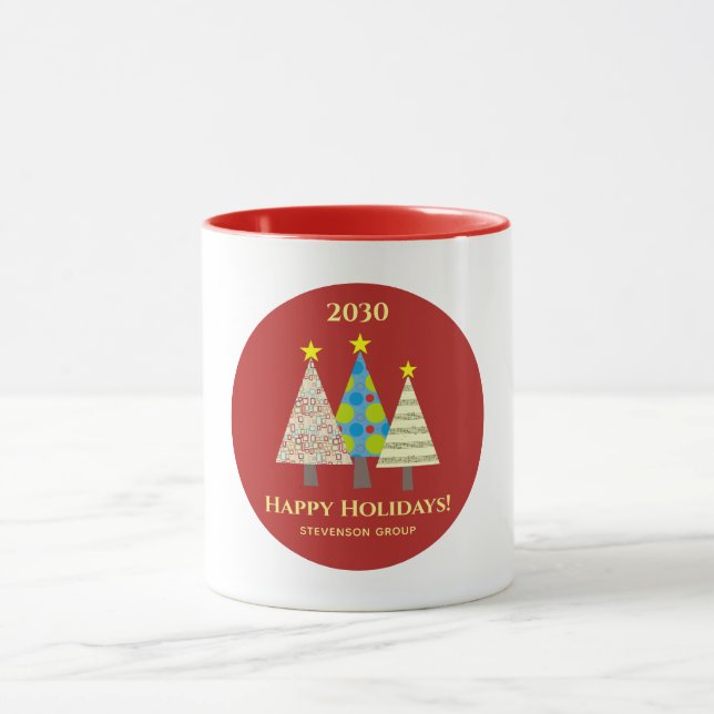 Red Corporate Christmas Holiday  Mug (Center)