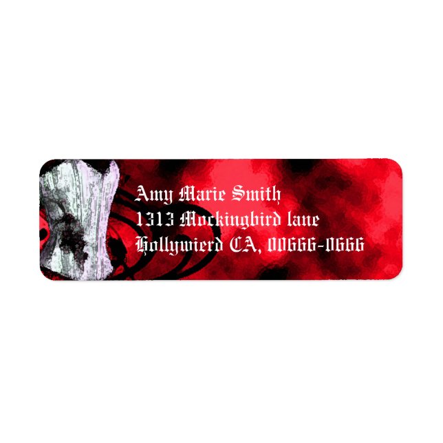 Red Corset Goth Address Label (Front)