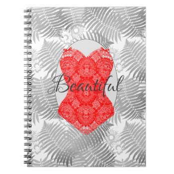 Red Corset Lacy Corset Chic Girly Notebook by Flissitations at Zazzle