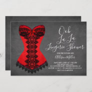 Red Corset Lingerie Bridal Shower Invitation at Zazzle