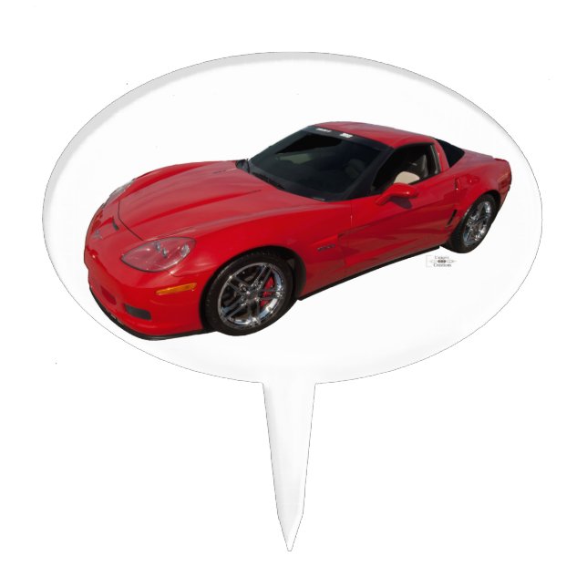 Red Corvette Cake Topper (Front)