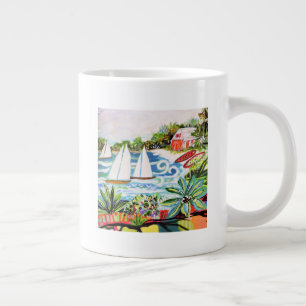 Red Cottage by the Bay II Giant Coffee Mug