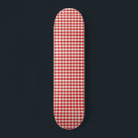 Red Cottagecore Gingham Checks  Skateboard<br><div class="desc">Red Cottagecore Gingham trendy aesthetic design</div>