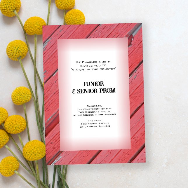 Red Country Barn Wood Junior / Senior Prom Invitation (Creator Uploaded)