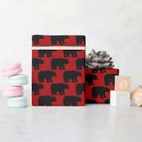 Brown Country moose pattern wrapping paper