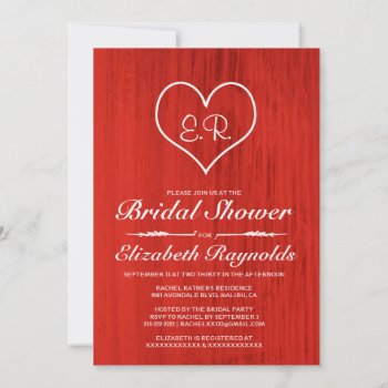 Red Country Bridal Shower Invitations by topinvitations at Zazzle