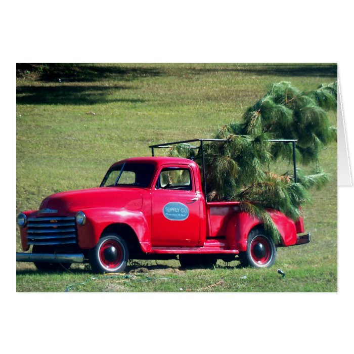 red country chevy pickup christmas tree card zazzle red country chevy pickup christmas tree card zazzle