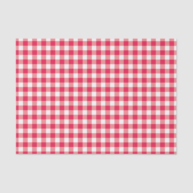 Red Country Gingham Check Pattern 2 Tissue Paper (Front)