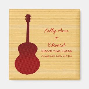 Red Country Guitar Save the Date Magnet