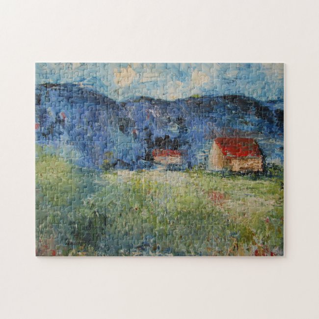 Red Country Houses and Blue Mountains Puzzle