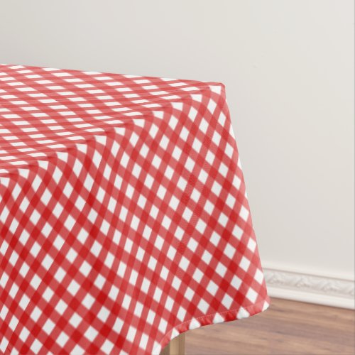 Red Country Style Gingham Pattern Tablecloth
