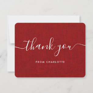 Red Country Wedding Bridal Shower Birthday Thank You Card