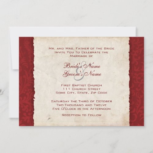 Red Country Wedding Invitation